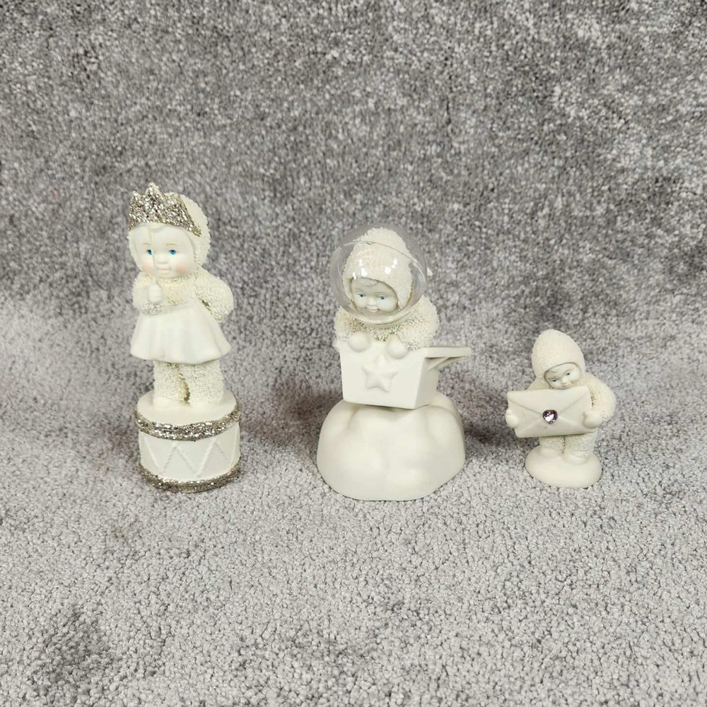 Department 56 Snowbabies Figurines White Glitter Lot of 3